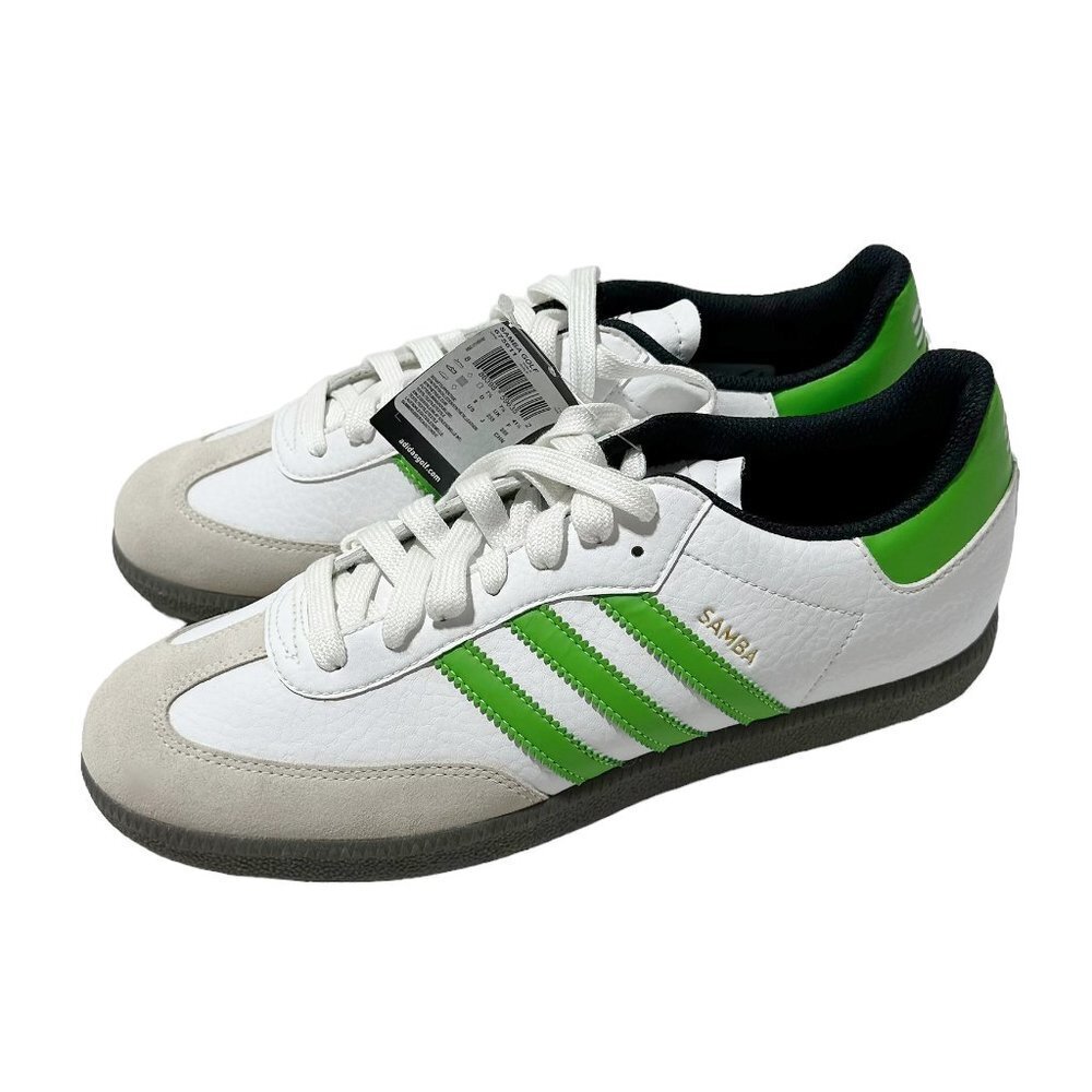 New Adidas Samba Golf 2011 WHT/FPLIME/GUM5 w/cleats